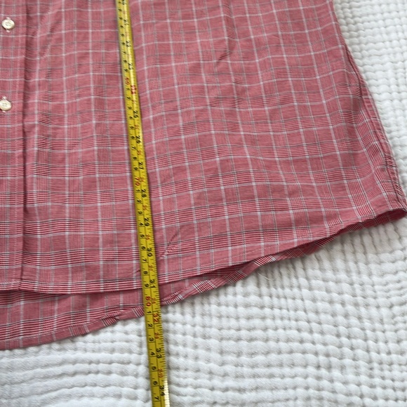 LACOSTE Plaid Button Down Shirt Size 45 / XL Red Blue - Picture 5 of 10